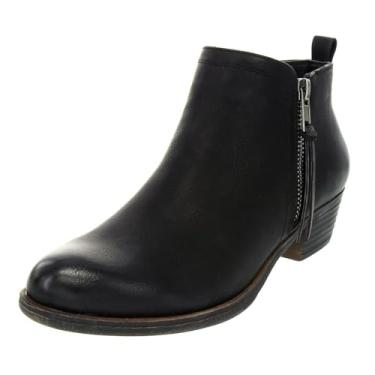 Imagem de LONDON FOG Bota feminina de cano curto Tina, Preto liso, 9.5 Wide