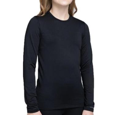 Imagem de Camiseta Térmica Juvenil Segunda Pele Thermo Fine Preta-Unissex