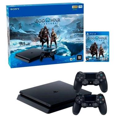 Imagem de Console Playstation 4 + God of War Ragnarok + 2 Controles sem Fio Dualshock 4 Preto