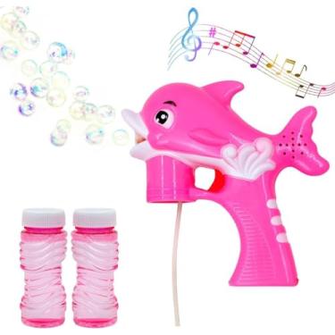 Imagem de Lança Bolhas De Sabão - Pistola Lançador De Bolinhas Golfinho -Marca JTL® (Rosa)
