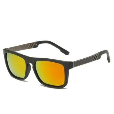 Imagem de 2024 óculos de sol polarizados flexíveis quadrados mulheres homens pesca condução fotocromática óculos de sol uv óculos de visão noturna, preto vermelho