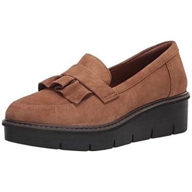 Imagem de Clarks Mocassim feminino Airabell, Camurça cáqui escuro, 35