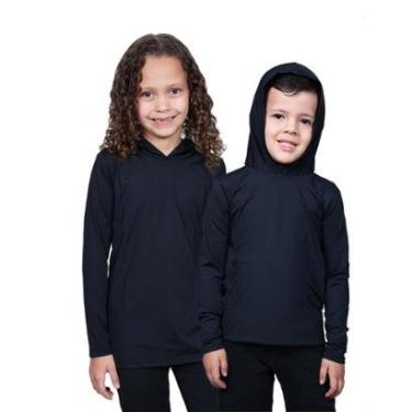 Imagem de Kit 2 Camisa Térmica Infantil Capuz Proteção Solar Uv Blusa Segunda Pele-Unissex