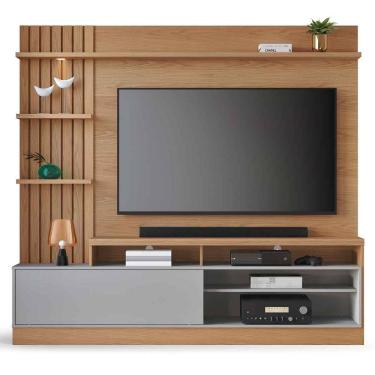 Imagem de Painel Home Theater Invernia 4 Prateleiras Spot LED s/ Pés 65" Polegadas