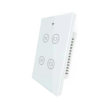 Imagem de JXQXHCFS Cortina inteligente WiFi para cortina motorizada elétrica Tuya persiana rolante Aexa Echo Gogle Home Voice Control-2Gang EUA branco