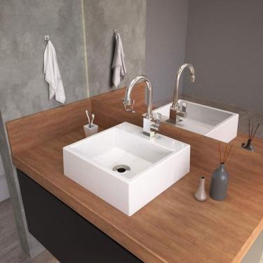 Imagem de Kit 2 Cubas para Banheiro Q355w Quadrada Compace Branco