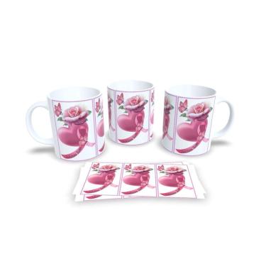 Imagem de Canecas Branca de Porcelana Personalizadas Outubro Rosa