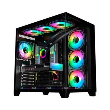 Imagem de Gabinete Gamer K-mex Aquário CG-02J1 ATX Ghost Shark White, Preto