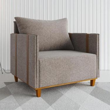 Imagem de Poltrona Linho Living Mult Viero, Linho Kaiki/Durango