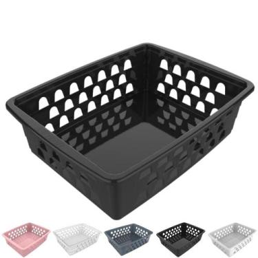 Imagem de Cesto Organizador Multiuso Decorativo Grande 25x20 cm - Uninjet, Preto