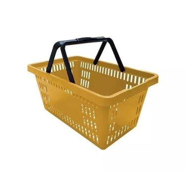 Imagem de KIT 2 Cestas Para Compras Reforçada Cestinha de Mercado e Loja 16Lts -