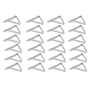 Imagem de Grampos de toalha de mesa, grampo de cobertura de mesa de design ondulado de aço inoxidável para restaurantes para festas para buffets para famílias