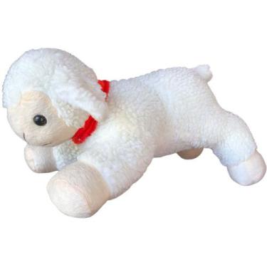 Imagem de Ovelha de Pelúcia Creme 28 cm Fazenda Antialérgica - Mirante Brasil