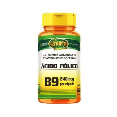 Imagem de Ácido Fólico Vitamina B9 240mcg 60 Cápsulas Unilife