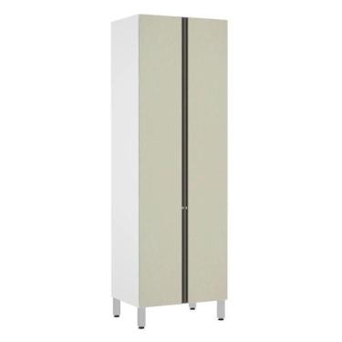 Imagem de Paneleiro Torre 70cm 2 Portas 5 Prateleiras Pérola Luciane Móveis - Lu