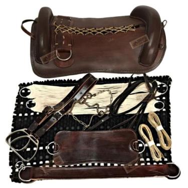 Imagem de 13x peças Montaria Completa Sela Basto Marrom Cavalo Laço - SELARIA SE