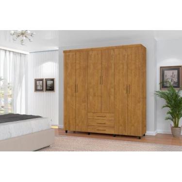 Imagem de Roupeiro Guarda Roupas TI Casal 6 Portas Cor Ipê - SM
