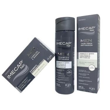 Imagem de Kit Imecap Hair Men Cabelos e Barbas Shampoo Loção Capsulas