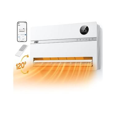 Imagem de Dreo Aquecedor de parede inteligente, aquecedor elétrico para quarto 1500W, oscilação vertical de 120°, termostato ajustável, controle remoto, temporizador 24H, aquecedor de garagem para uso interno,