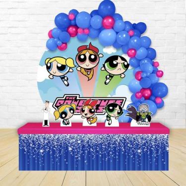 Imagem de kit festa painel redondoDecoração  Meninas Super Poderosa  1,50 Diâmet