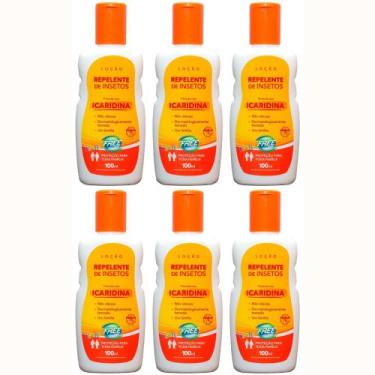 Imagem de Caixa 6 Repelentes De Insetos Com Icaridina Free Inset 100ml Loção