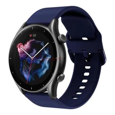 Imagem de Pulseira Silicone Colorida  Gtr3 / Gtr3 Pro - Azul Marinho - T-Shirck