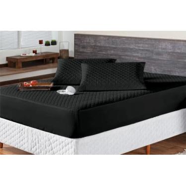 Imagem de Protetor colchao solteiro impermeavel matelado - preto - Enxovais Aqua