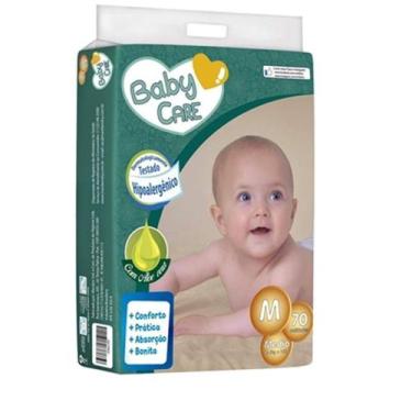 Imagem de Fralda infantil baby care m com 70 unidades - MARCA EXCLUSIVA