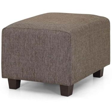 Imagem de Puff Herval Clean Linho Marrom, Retangular, 58 cm