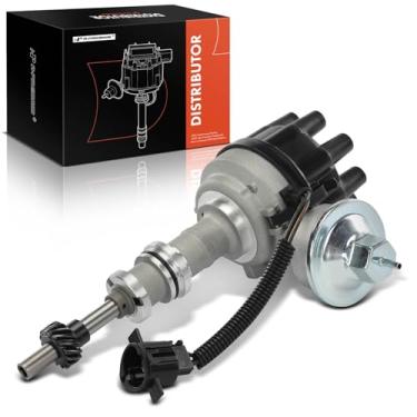 Imagem de A-Premium Distribuidor de ignição com tampa e rotor compatível com Ford E-100 E-150 E-250 Econoline Club Wagon, Bronco, Country Sedan Squire, Custom 500 & Mercury Colony Park, Cougar, Monarch, Montego
