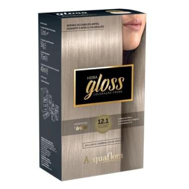 Imagem de Coloração Creme Acquaflora Kit Hidra Gloss 12.1 Louro Especial Acinzen