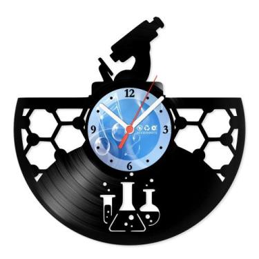 Imagem de Relógio De Parede Disco Vinil Profissões - Laboratório Químico - VPR-0