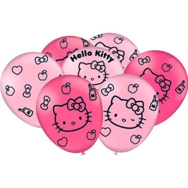 Imagem de Balão de Festa Decorado Hello Kitty 9" 23cm - 25 unidades - Festcolor 