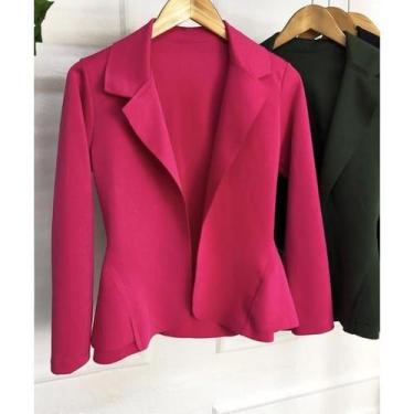 Imagem de Blazer Feminino em Neoprene Casaco Com Babado Terninho - Xora menina, 