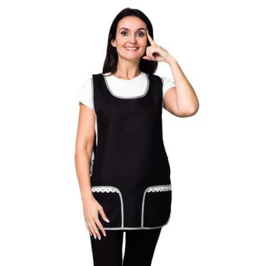 Imagem de kit 5 Avental Bata Com Renda 2 Bolsos Inteiro Oxford Lojaloja - Loja L