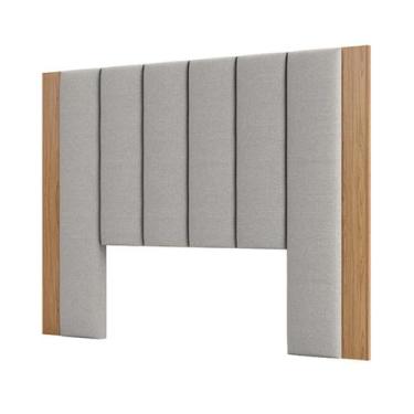 Imagem de Cabeceira de Casal Estofada Lisa 175cm em 100% MDF Freijó Dalla Costa