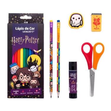 Imagem de Kit Lápis De Cor 12 Cores + Itens Harry Potter Leo e Leo - Leo&Leo