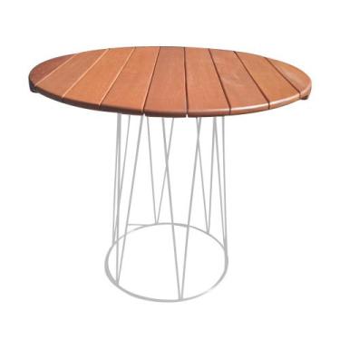 Imagem de Mesa Redonda para Área Externa Base Logan 90cm Branco - MAHARA, BRANCO