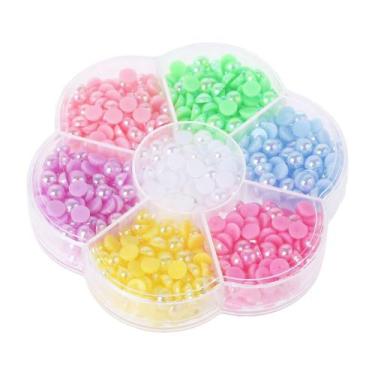 Imagem de Kit Estojo Meia Perola 750 Peças Coloridas 6mm Artesanato - Levolpe