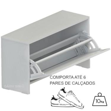 Imagem de Sapateira Com Porta Vai E Vem Empilhável - Branca - Multivisão, Branco