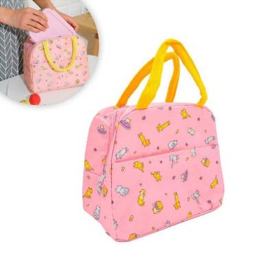 Imagem de Bolsa Marmita Lancheira Térmica Estampada - sm, Flamingo azul