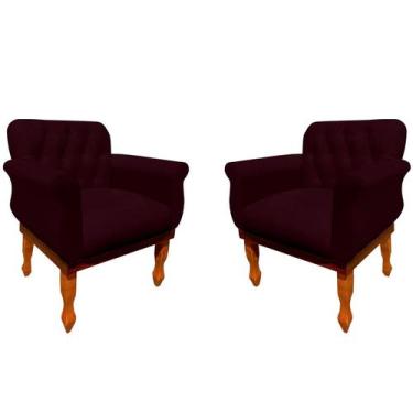 Imagem de Kit 02 Poltronas Para Sala de Estar Decorativa Cadeira Estofada Capito