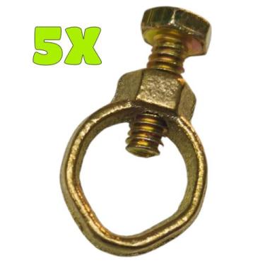 Imagem de Kit 5 Grampo de Aterramento Conector Terra para Haste de 1/2 até 5/8 S