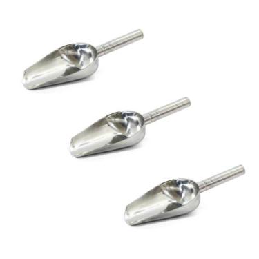 Imagem de Kit 3 Unidades Pá Pegador de Gelo em Aço Inox 13x8cm - Wincy Casa