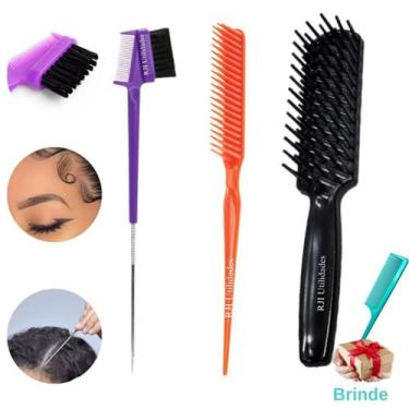 Imagem de Kit Baby Hair 3 em 1 Ponta Fina Metálica + Pente 3 Fileiras Fitagem + 