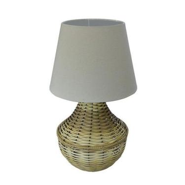 Imagem de Abajur de mesa Junco Pinus Cúpula Bege 58x22 sala quarto - Shoppingnet