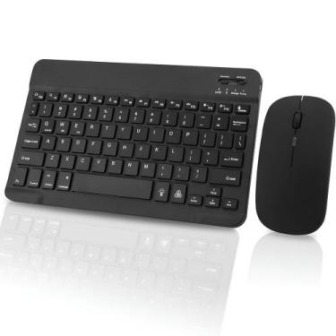 Imagem de Kit Teclado e Mouse Sem Fio A6732 Preto Ultra Fino - 9H, Preto
