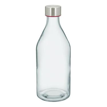 Imagem de Garrafa de Vidro 1L com Tampa Inox e Vedação em Silicone - HOME&CO