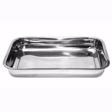 Imagem de Kit 3 Assadeira Forma Retangular Alta Aço Inox 32 x 22 x 4cm - Kehome