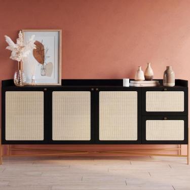 Imagem de Buffet Industrial Retrô Tela Sintética 3 Portas e 2 Gavetas - Artesano